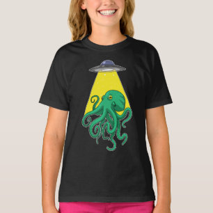 Octopus Spaceship Space T Shirt