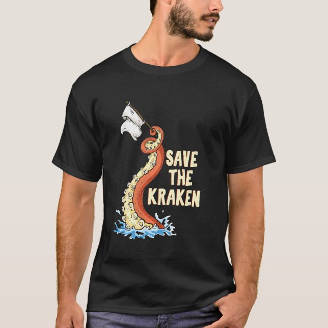 Octopus Spara vid Kraken T Shirt (Framsida)