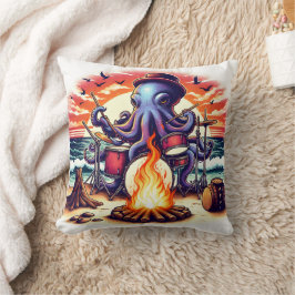 Octopus Spelande drums vid Sunset Beach Campfire Kudde