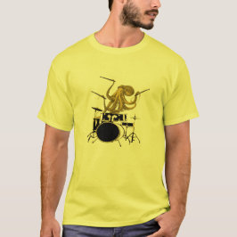 Octopus spelar trummor trumskjorta T-skjorta T Shirt