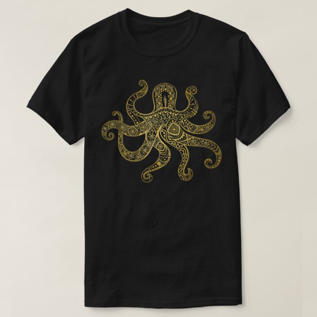Octopus Steampunk Kraken Giant Squid Tentacles Gif T Shirt (Design framsida)
