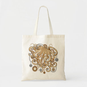 Octopus Steampunk Surreal Retro Stil Maskin Tygkasse