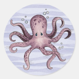 Octopus - Sticker Runt Klistermärke