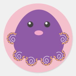 Octopus Sticker Runt Klistermärke