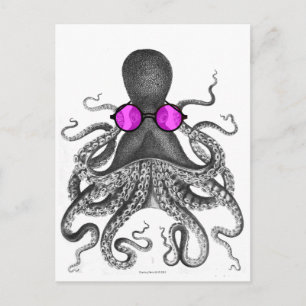 Octopus Sunglass Curiosity Vykort