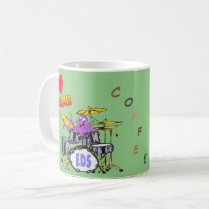 Octopus Tecknad Kaffe Älskare Grönt Kaffe Mugg