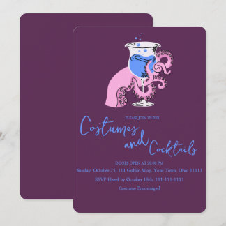 Octopus Tentacle Cocktail och kostymer Halloween Inbjudningar