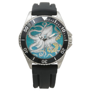 Octopus Tentacles Grönt teal bläck Armbandsur