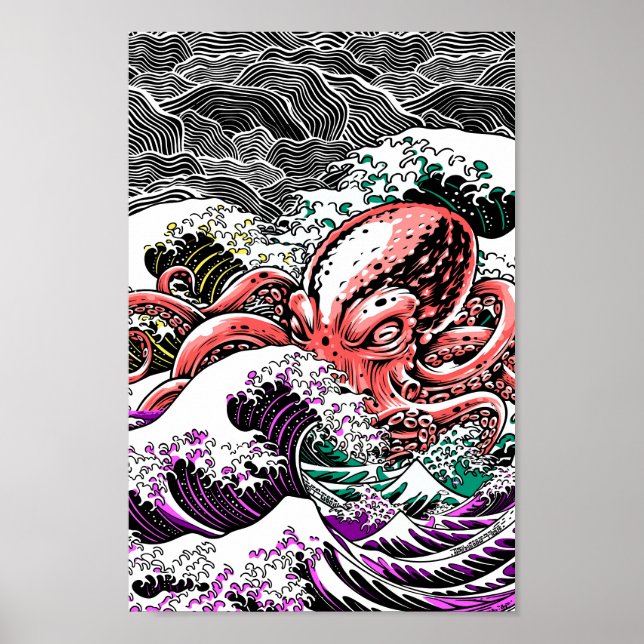 Octopus Tsunami Poster (Framsidan)