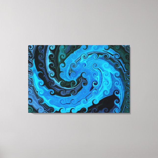 Octopus under havets Abstrakt Wrapped Canvas (Framsida)