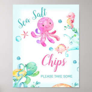 Octopus under havets skapelser Födelsedagsskylt Poster