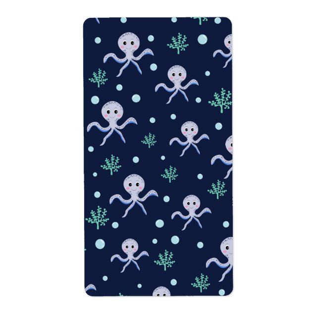 Octopus under havets ungar mönster fraktsedel (Framsidan)