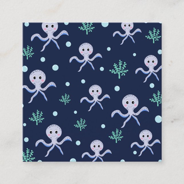 Octopus under havets ungar mönster lojalitetskort (Framsida)