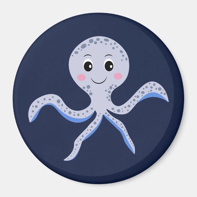 Octopus under havets ungar mönster magnet (Framsidan)
