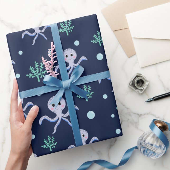 Octopus under havets ungar mönster presentpapper (Gifting)
