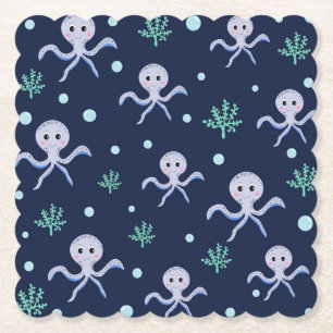Octopus under havets ungar mönster underlägg papper