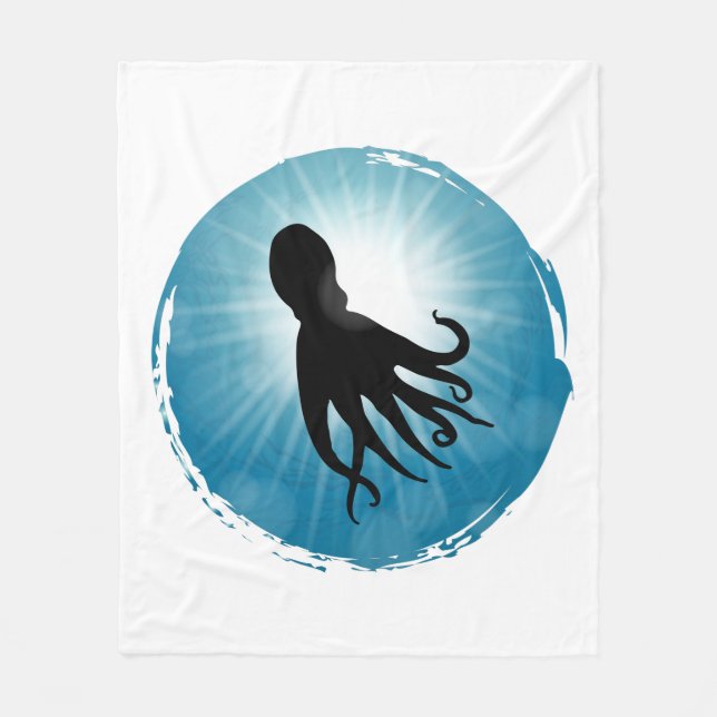 Octopus Underwater Aquatic Life Fleecefilt (Framsidan)