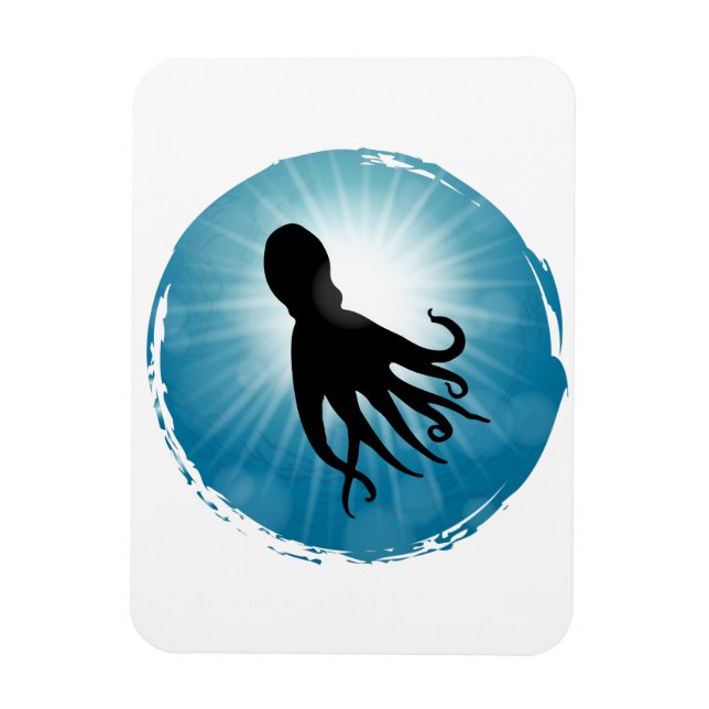 Octopus Underwater Aquatic Life Magnet (Vertikal)
