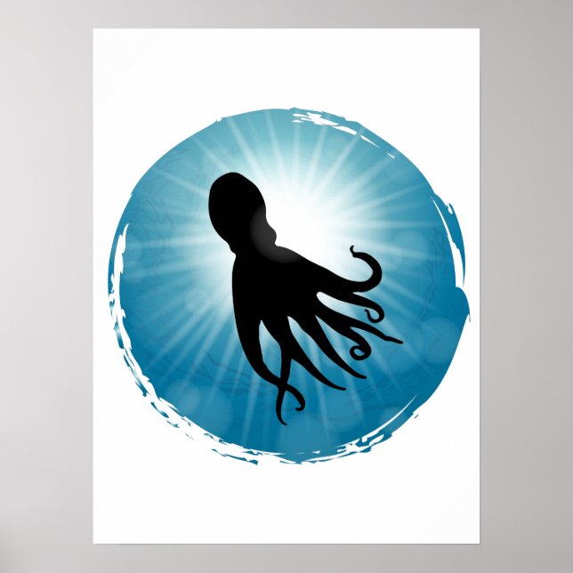 Octopus Underwater Aquatic Life Poster (Framsidan)