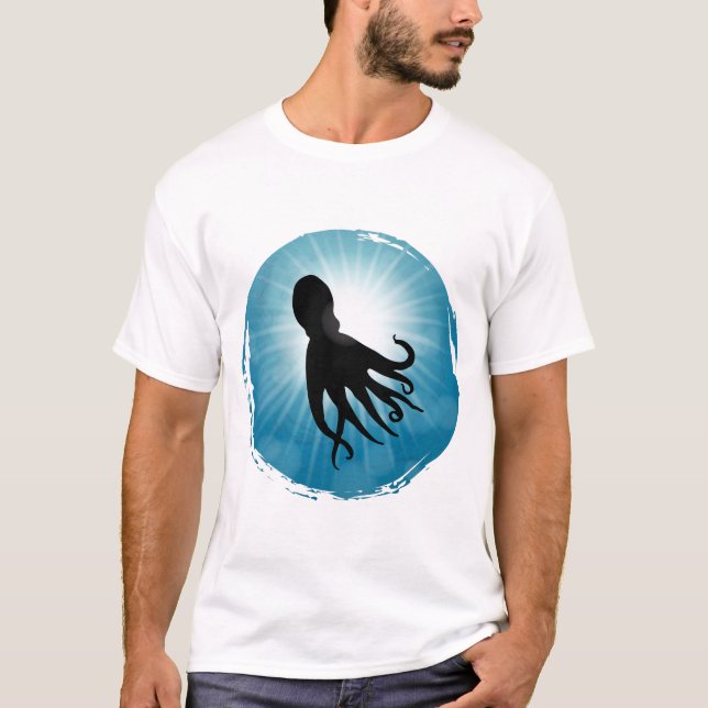 Octopus Underwater Aquatic Life T Shirt (Framsida)