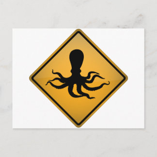 Octopus-varningssignal Vykort