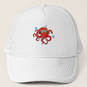 Octopus vid dykning med simmande glasögon keps