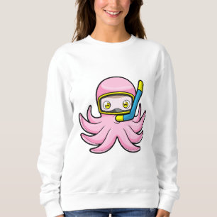 Octopus vid dykning med Snorkel och simmande glasö T Shirt