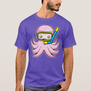 Octopus vid dykning med Snorkel Swimming goggel T Shirt