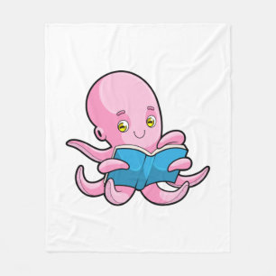 Octopus vid läsning i Bok Fleecefilt