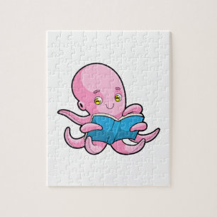 Octopus vid läsning i Bok Pussel
