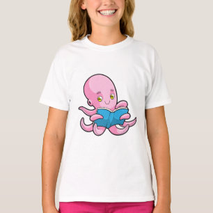 Octopus vid läsning i Bok T Shirt