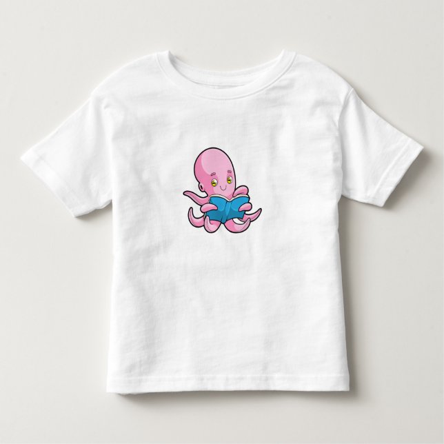 Octopus vid läsning i Bok T Shirt (Framsida)