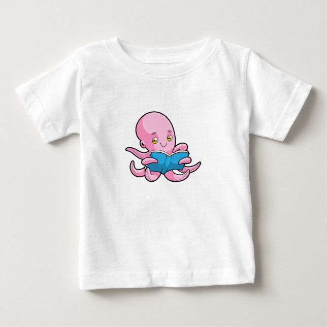 Octopus vid läsning i Bok T Shirt (Framsida)