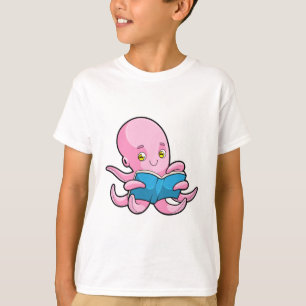 Octopus vid läsning i Bok T Shirt