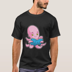 Octopus vid läsning i Bok T Shirt