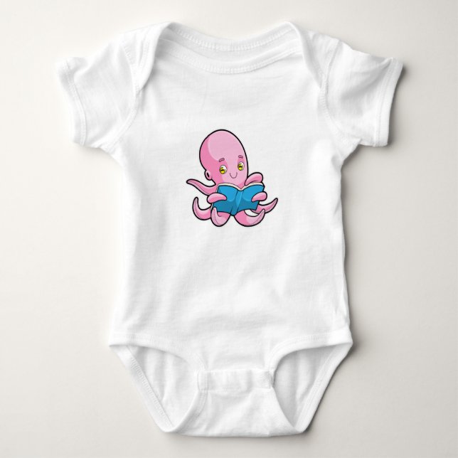 Octopus vid läsning i Bok T Shirt (Framsida)
