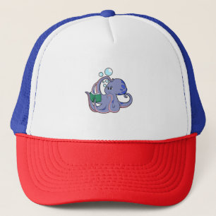 Octopus vid läsning med Bok Keps