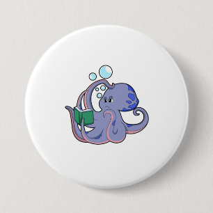 Octopus vid läsning med Bok Knapp