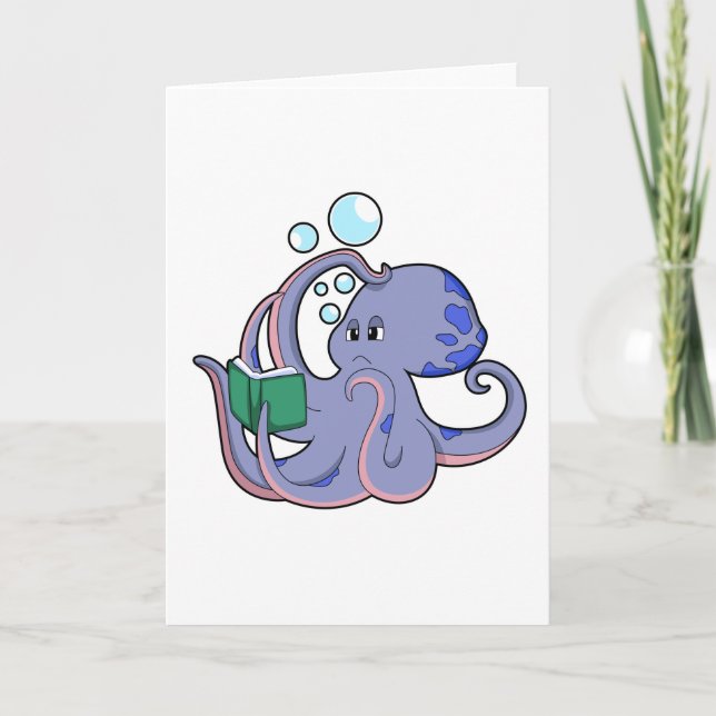 Octopus vid läsning med Bok Kort (Framsida)