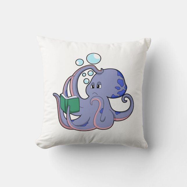 Octopus vid läsning med Bok Kudde (Framsida)