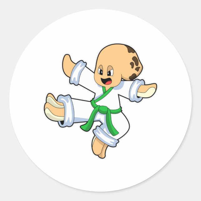 Octopus vid martialkonsten Karate Runt Klistermärke (Framsida)