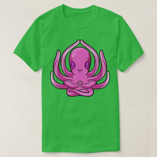 Octopus vid Yoga Exercise T Shirt (Design framsida)