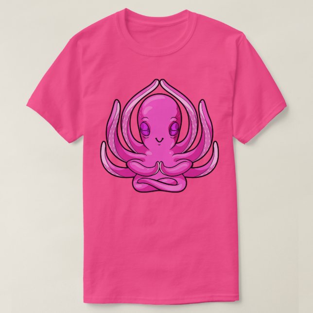 Octopus vid Yoga Exercise T Shirt (Design framsida)