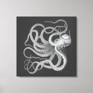 Octopus Vintage Kraken Teckning Canvastryck