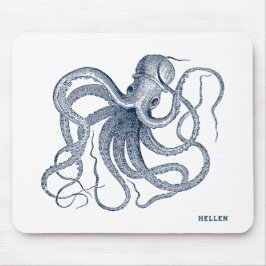 Octopus-Vintagen, marinblått Musmatta