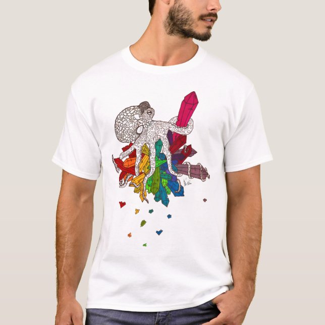 Octopus w/ Crystals front & Snigel back T-Shirt (Framsida)