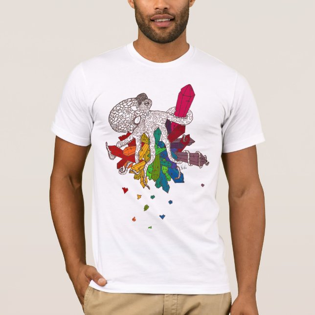 Octopus w/ Crystals T Shirt (Framsida)