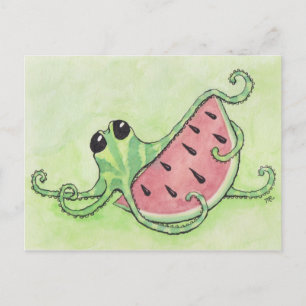 Octopus & Watermelon Vykort