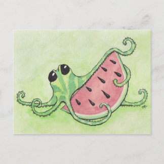 Octopus & Watermelon Vykort