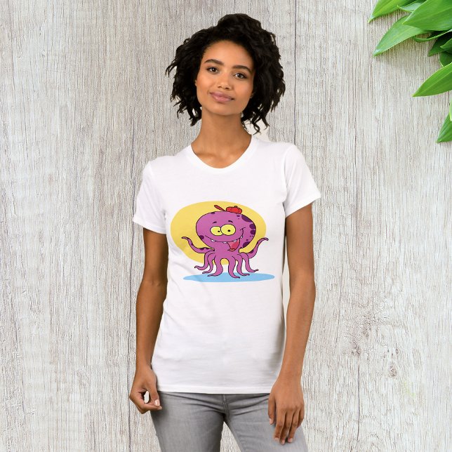 Octopus Wear a Red Boll Cap Womens T-Shirt (Skapare uppladdad)